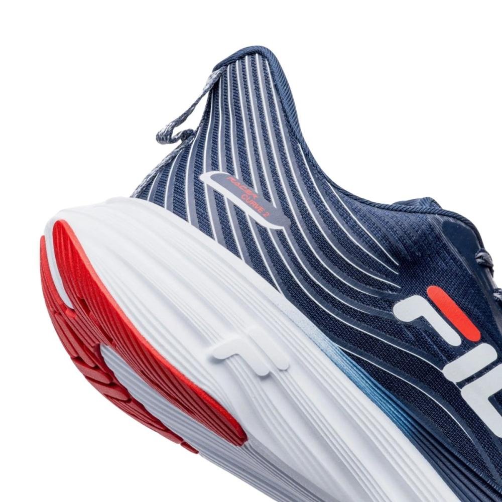 TÊNIS FILA RACER CURVE 2 MASCULINO Azul Escuro/Vermelho 4