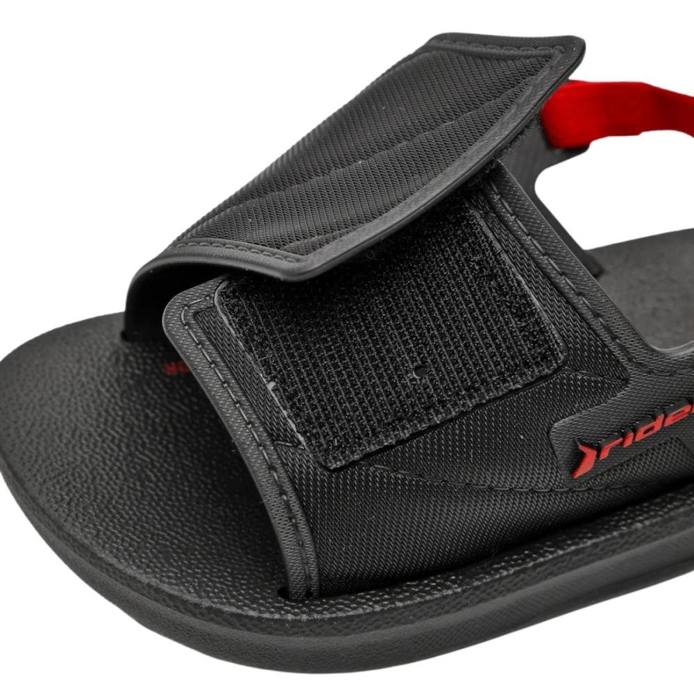 CHINELO SLIDE RIDER BABY STREET 12414 Preto/Vermelho 4