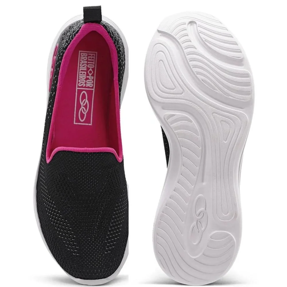 TÊNIS OLYMPIKUS SAFIRA FEMININO Preto/Rosa 2