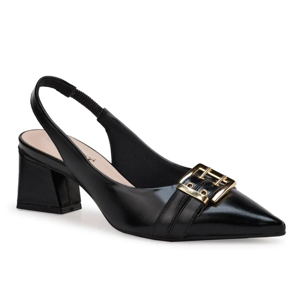 SCARPIN BEBECÊ SALTO BLOCO COM BICO FINO 3838-536 Preto 3