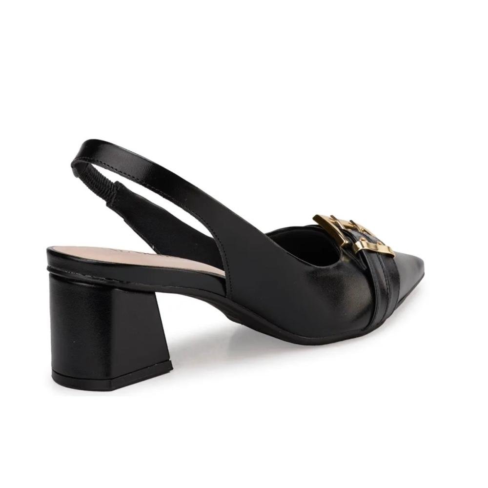 SCARPIN BEBECÊ SALTO BLOCO COM BICO FINO 3838-536 Preto 4