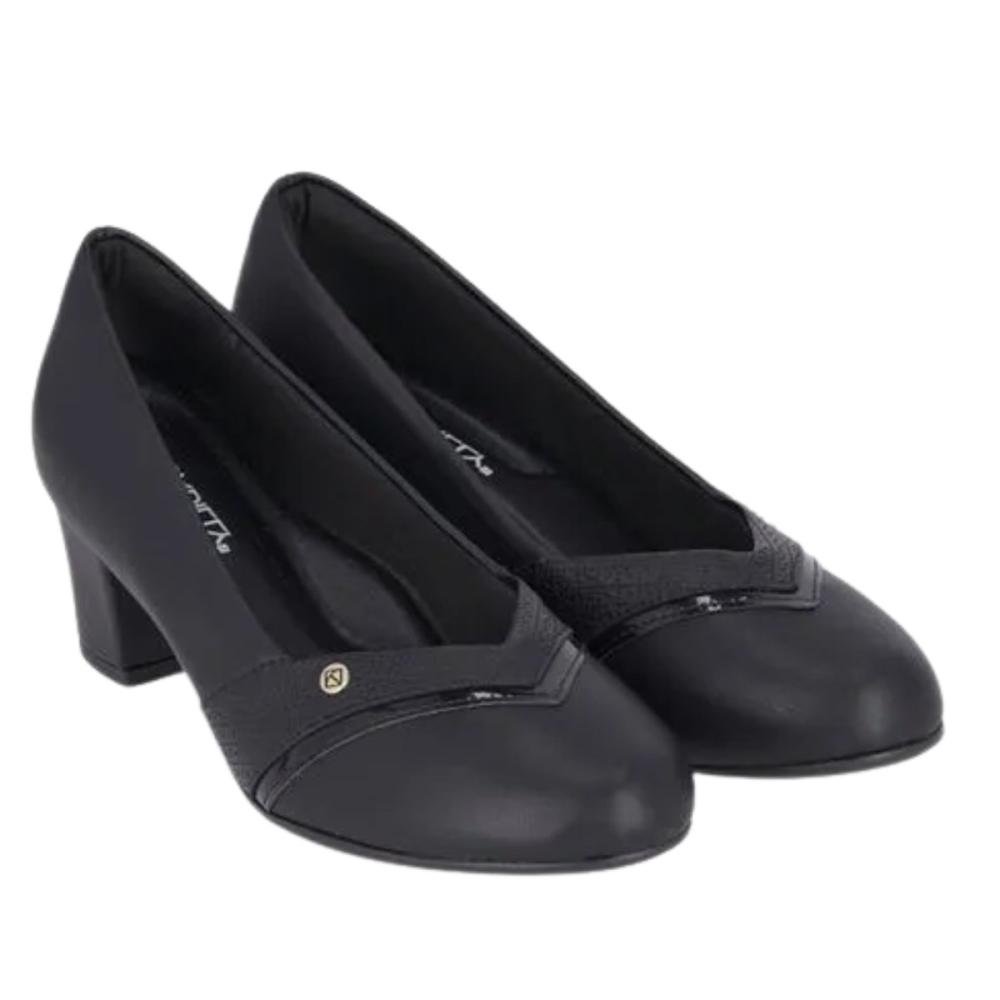 SAPATO PICCADILLY LAURA SALTO MÉDIO 110186 Preto 2