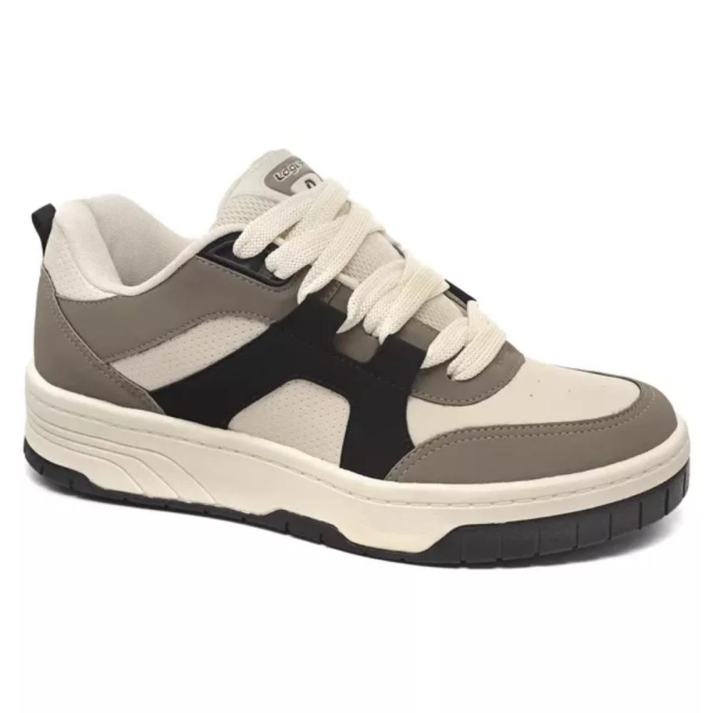 TÊNIS LOGUS CASUAL STREET MASCULINO 22780	 Off White/Preto 2