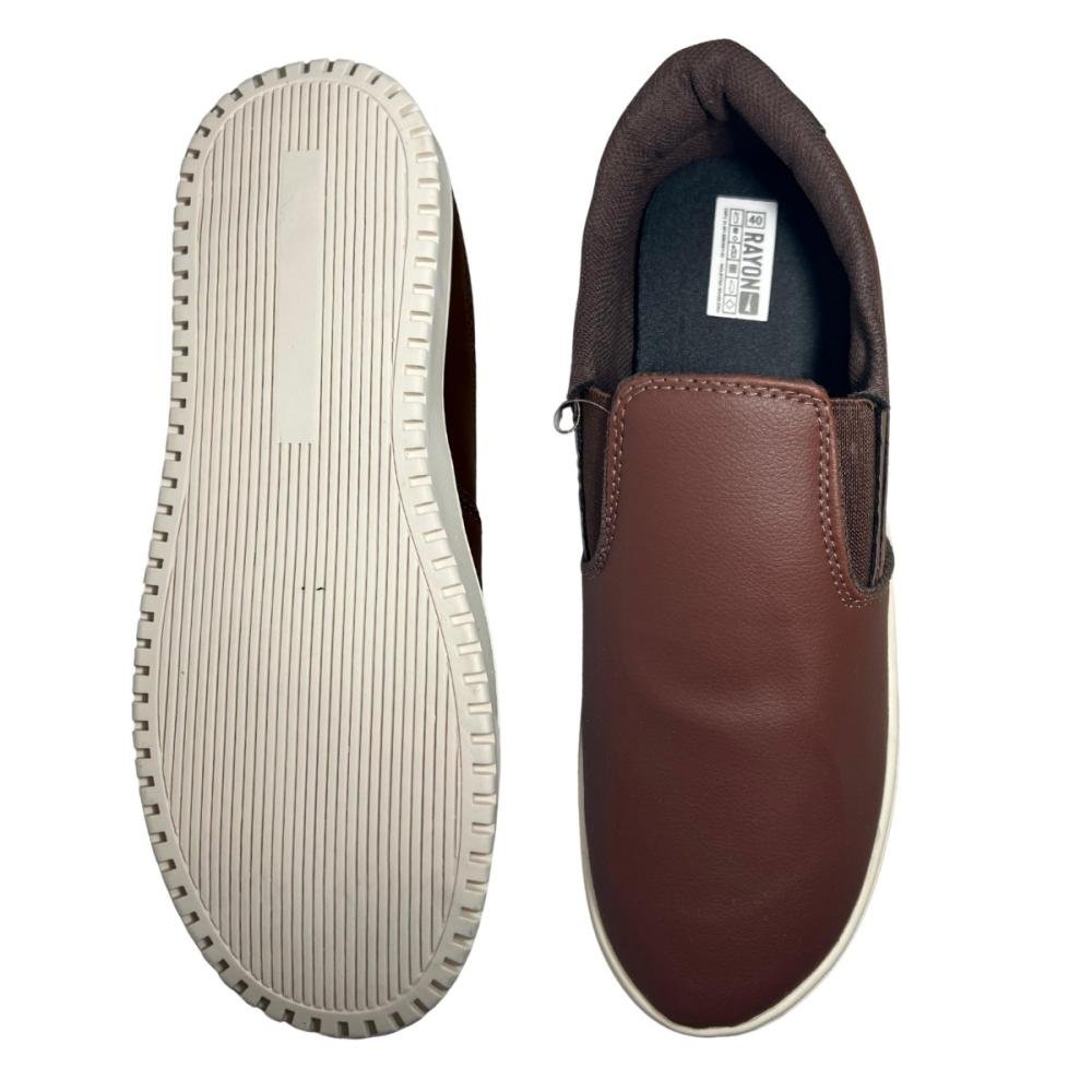 TÊNIS RAYON SLIP ON MASCULINO R1700 Marrom Escuro 2