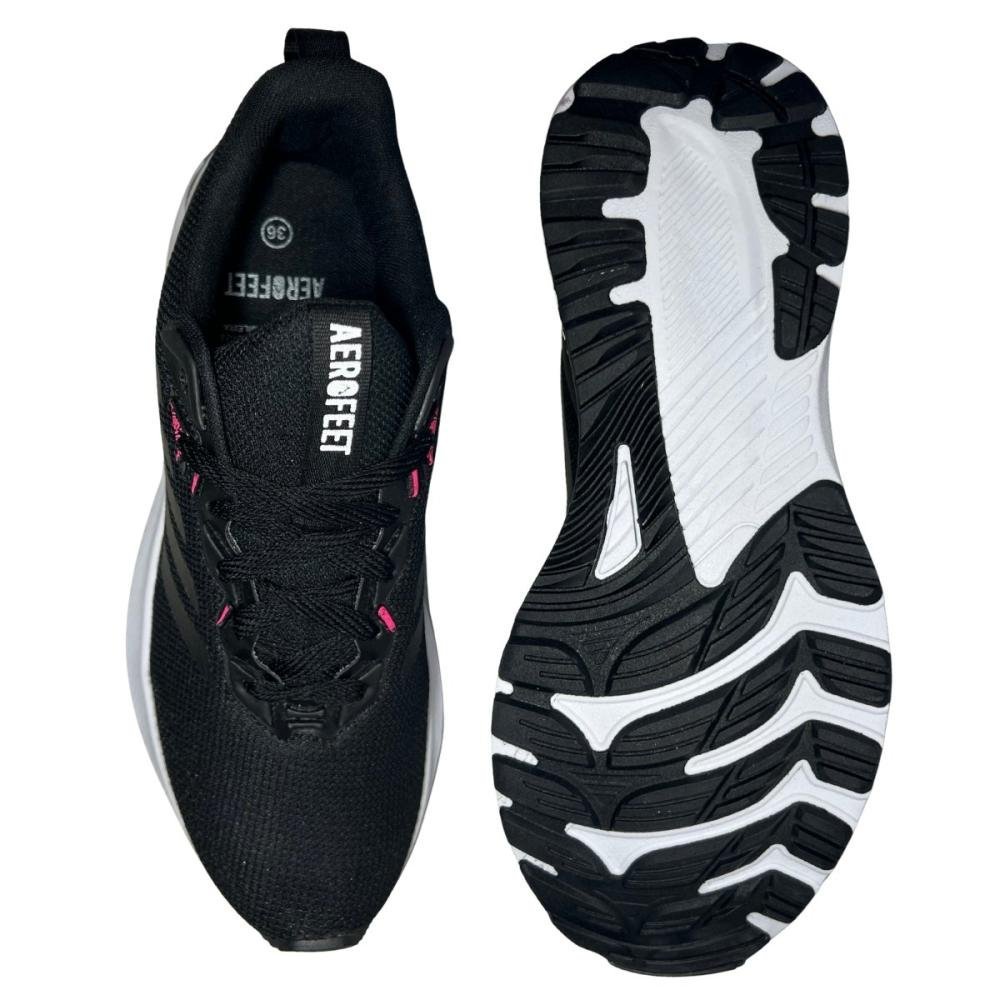 TÊNIS AEROFEET ESPORTIVO FEMININO 2501 Preto/Rosa 2