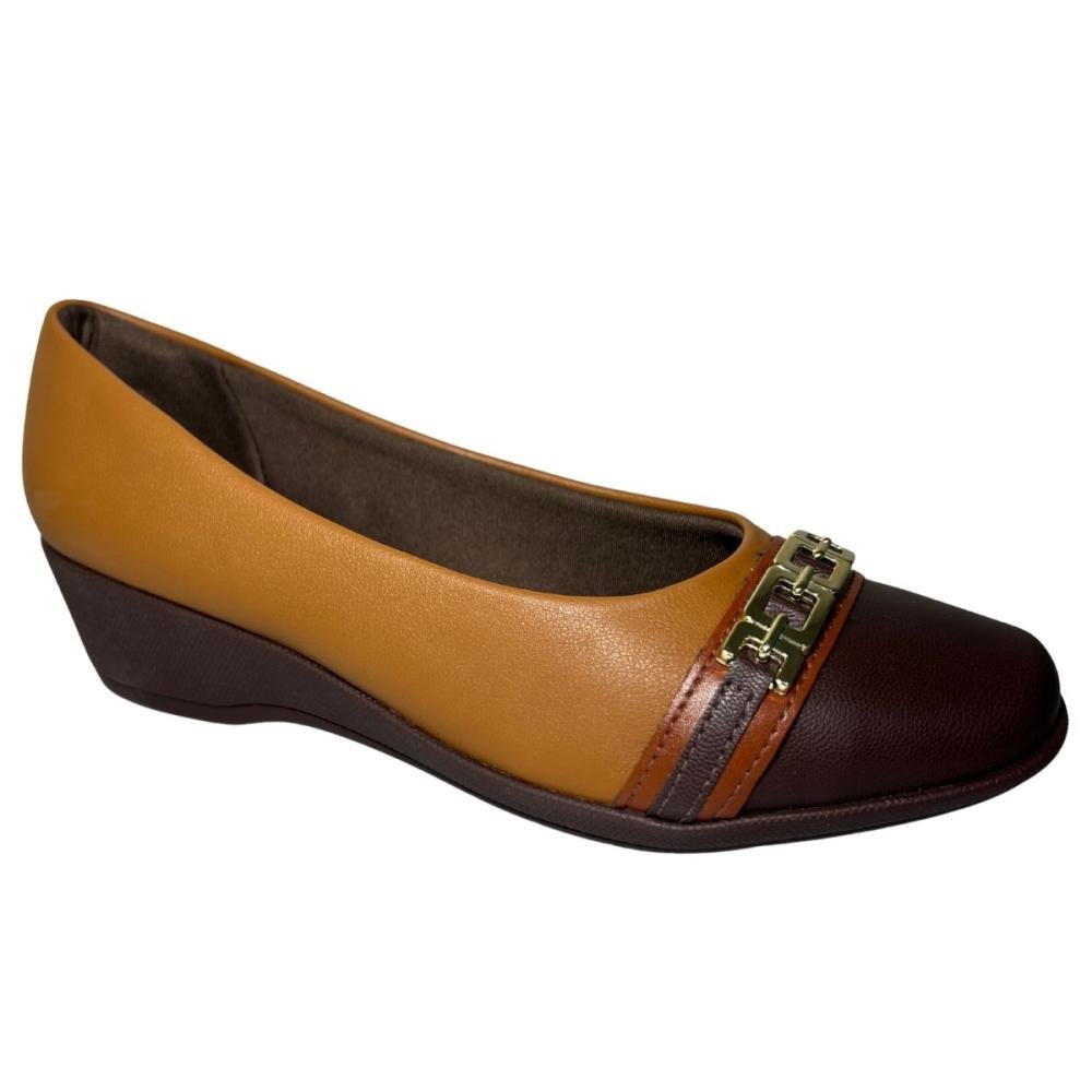 SAPATO PICCADILLY IVONE ANABELA MÉDIO 143235 Marrom Escuro/Marrom Claro 2