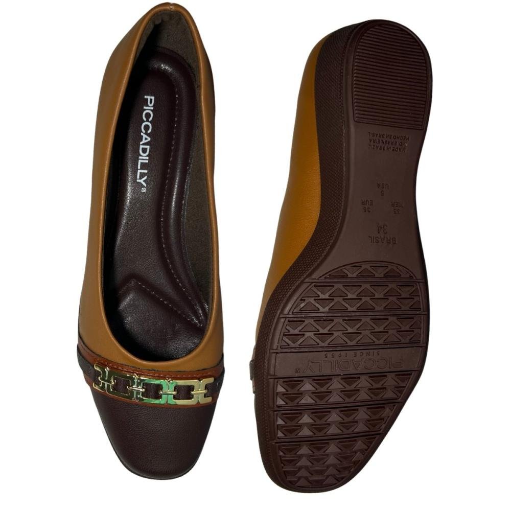 SAPATO PICCADILLY IVONE ANABELA MÉDIO 143235 Marrom Escuro/Marrom Claro 3