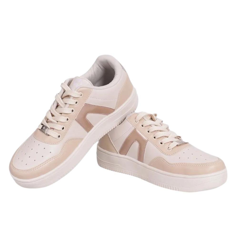 TÊNIS OLLIE CAPRI FEMININO CASUAL Bege 6