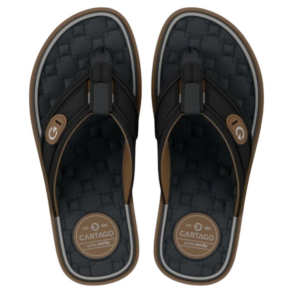 CHINELO DE DEDO CARTAGO LYON IV 12531 Preto/Marrom Claro 3