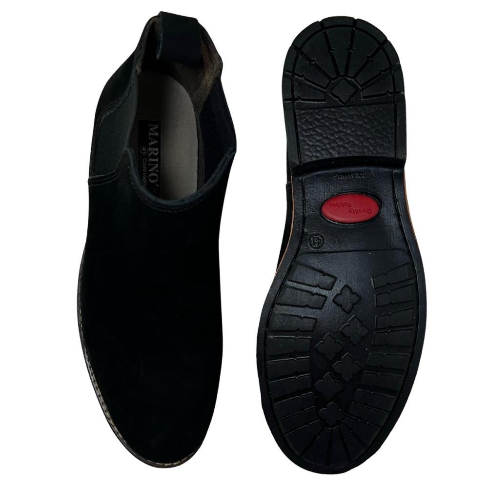 BOTINA MARINOS COURO 240 Preto/Bege 2