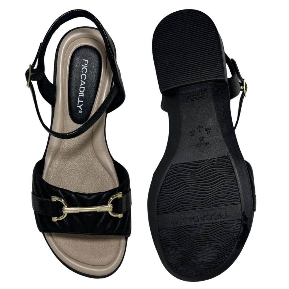 SANDÁLIA PICCADILLY TAILA SALTO BAIXO 590072 Preto 2