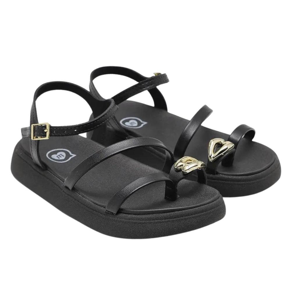 SANDÁLIA MOLEKINHA MENINA RING TOE 2358.113 Preto 2