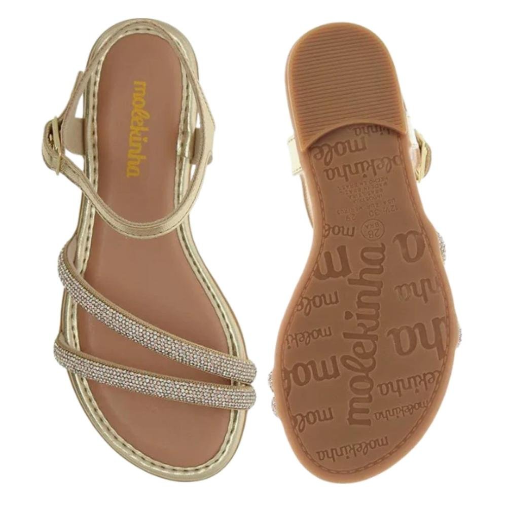 SANDÁLIA RASTEIRA MOLEKINHA MENINA 2157.1203 Dourado 3