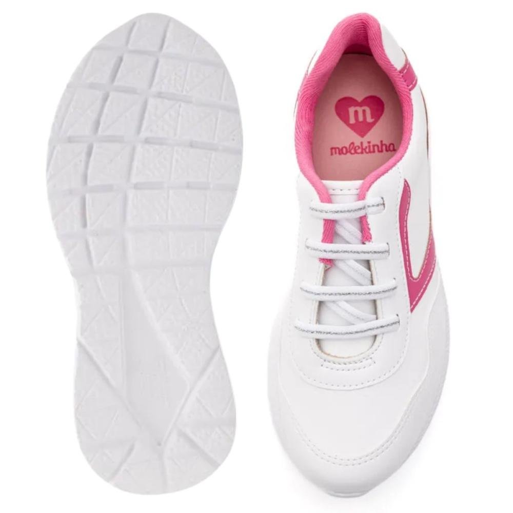 TÊNIS MOLEKINHA MENINA CASUAL 2584.105 Branco/Rosa 3
