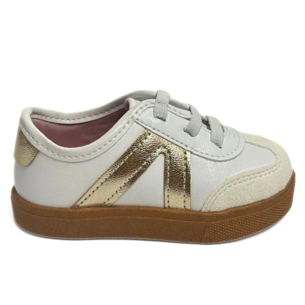 TÊNIS MOLEKINHA BABY CASUAL 2118.592 Branco/Dourado 2