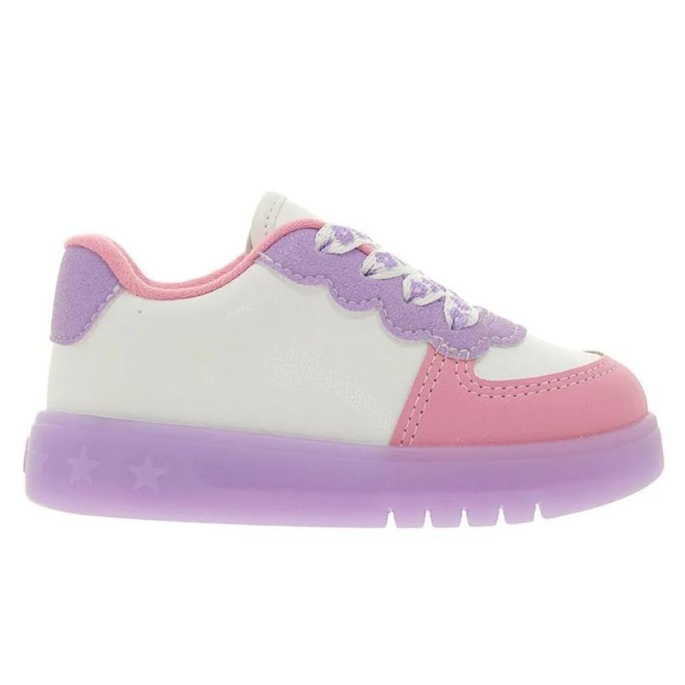 TÊNIS MOLEKINHA BABY LED 2742.203 Branco/Roxo 2