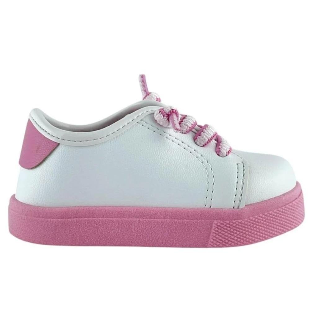 TÊNIS MOLEKINHA BABY CASUAL 2118.591 Branco/Rosa 2