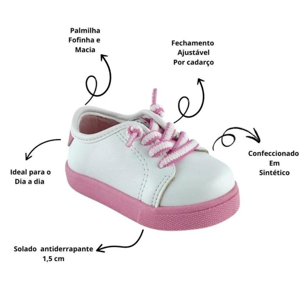 TÊNIS MOLEKINHA BABY CASUAL 2118.591 Branco/Rosa 3
