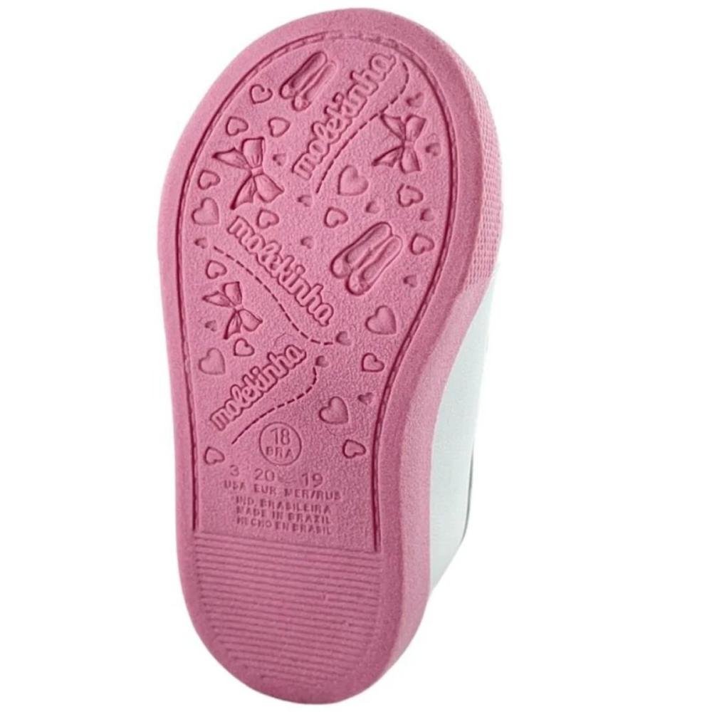 TÊNIS MOLEKINHA BABY CASUAL 2118.591 Branco/Rosa 5