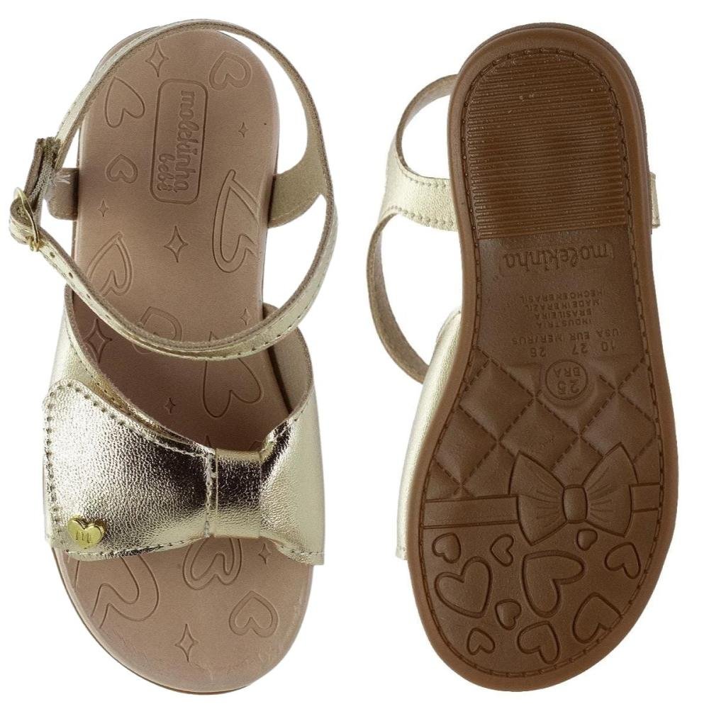 SANDÁLIA MOLEKINHA BABY LAÇO 2743.103  Dourado 3