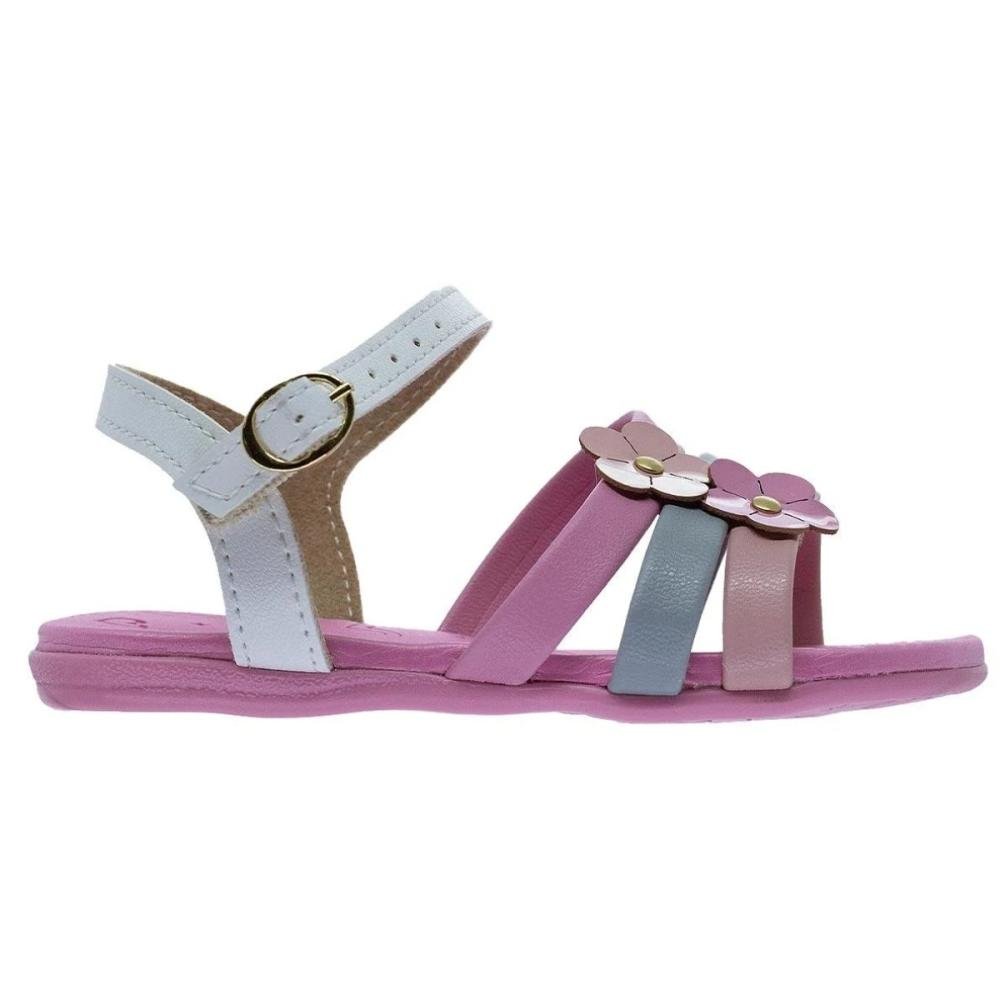 SANDÁLIA MOLEKINHA BABY FLOR 2743.102 Branco/Rosa 2