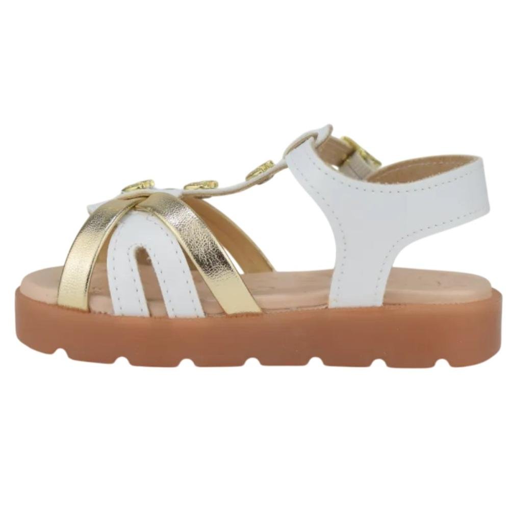 SANDÁLIA MOLEKINHA BABY LED 2741.202 Branco/Dourado 6