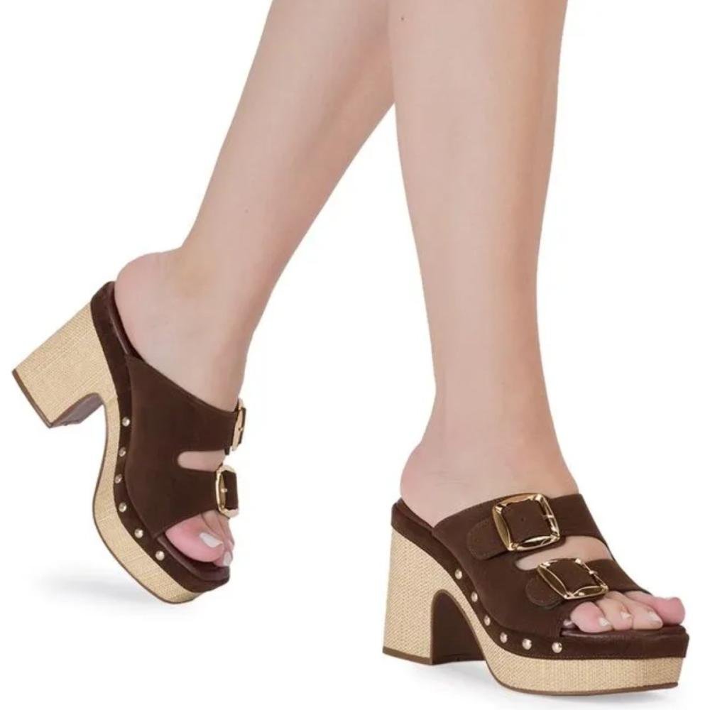 TAMANCO BEBECÊ SALTO ALTO COM FIVELAS T5110-129 Marrom 2