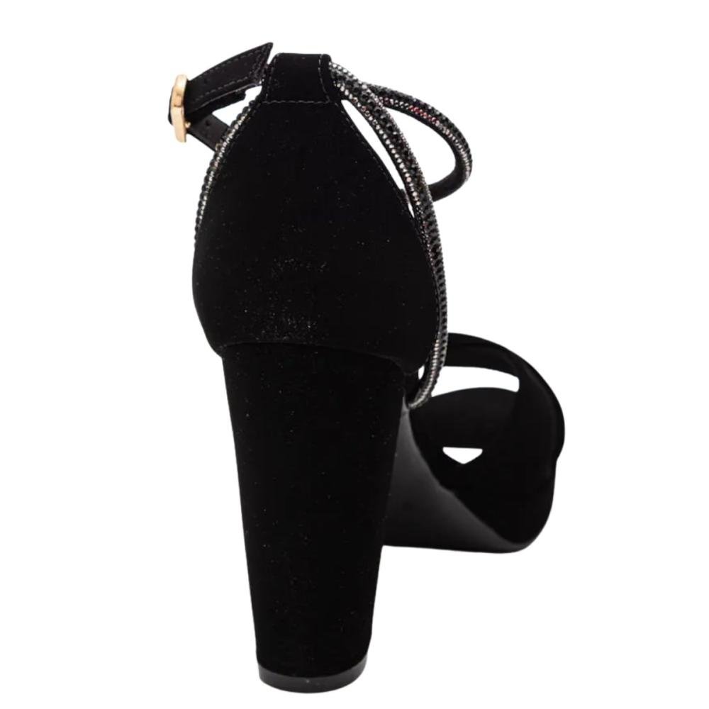 SANDÁLIA BEBECÊ SALTO ALTO STRASS T8428-248 Preto 3