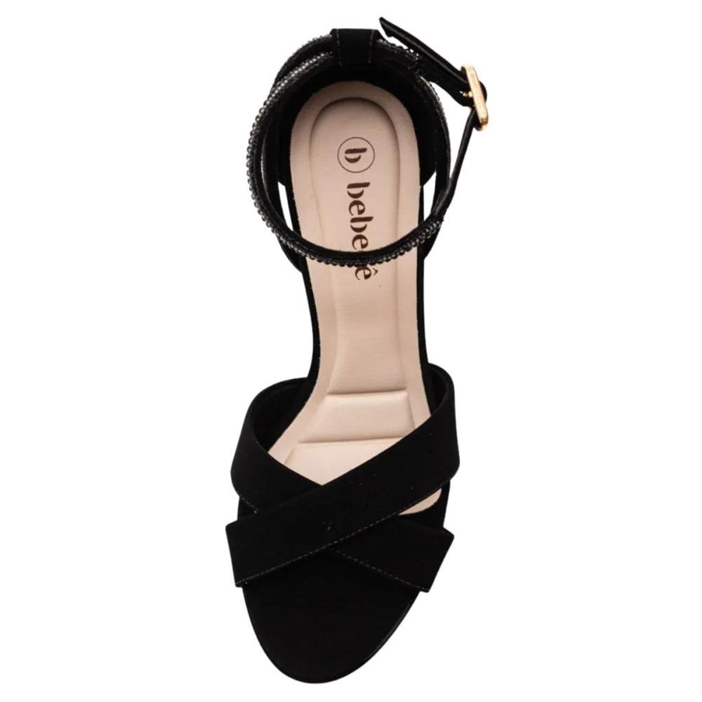 SANDÁLIA BEBECÊ SALTO ALTO STRASS T8428-248 Preto 2