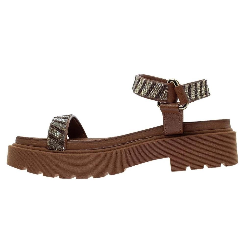 SANDÁLIA VIZZANO PLATAFORMA STRASS 6499.103 Marrom 4