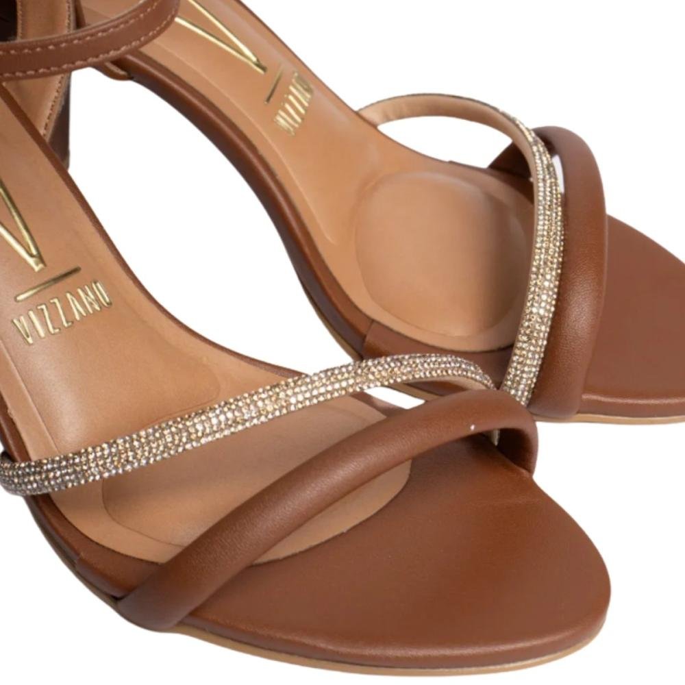SANDÁLIA VIZZANO SALTO GROSSO STRASS 6262.1034 Marrom 3
