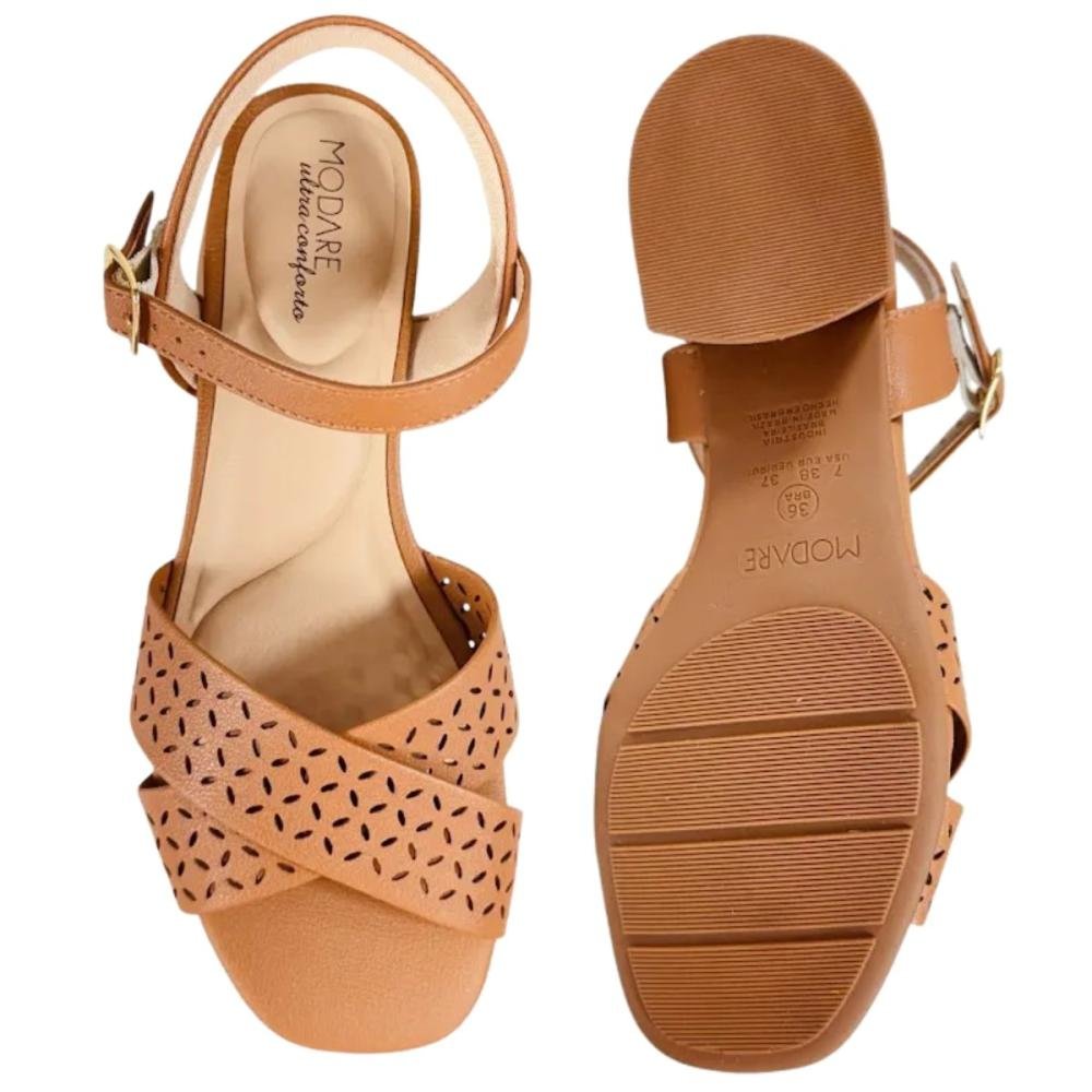 SANDÁLIA MODARE SALTO BLOCO ULTRACONFORTO 7211.105 Camel 4