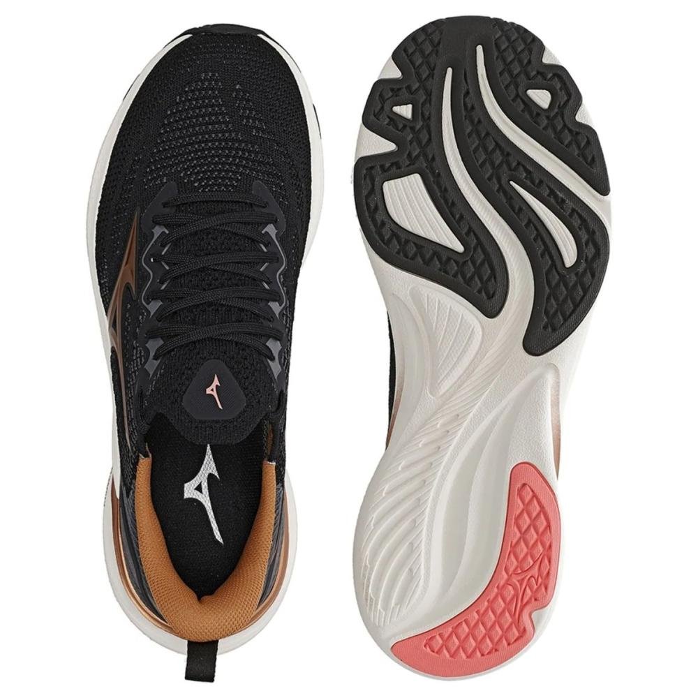 TÊNIS DE CORRIDA MIZUNO GLOW 3 FEMININO Preto/Bronze 2