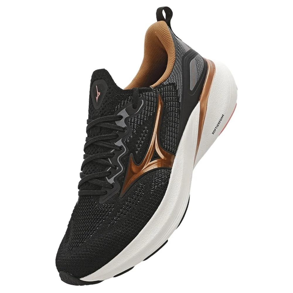 TÊNIS DE CORRIDA MIZUNO GLOW 3 FEMININO Preto/Bronze 3