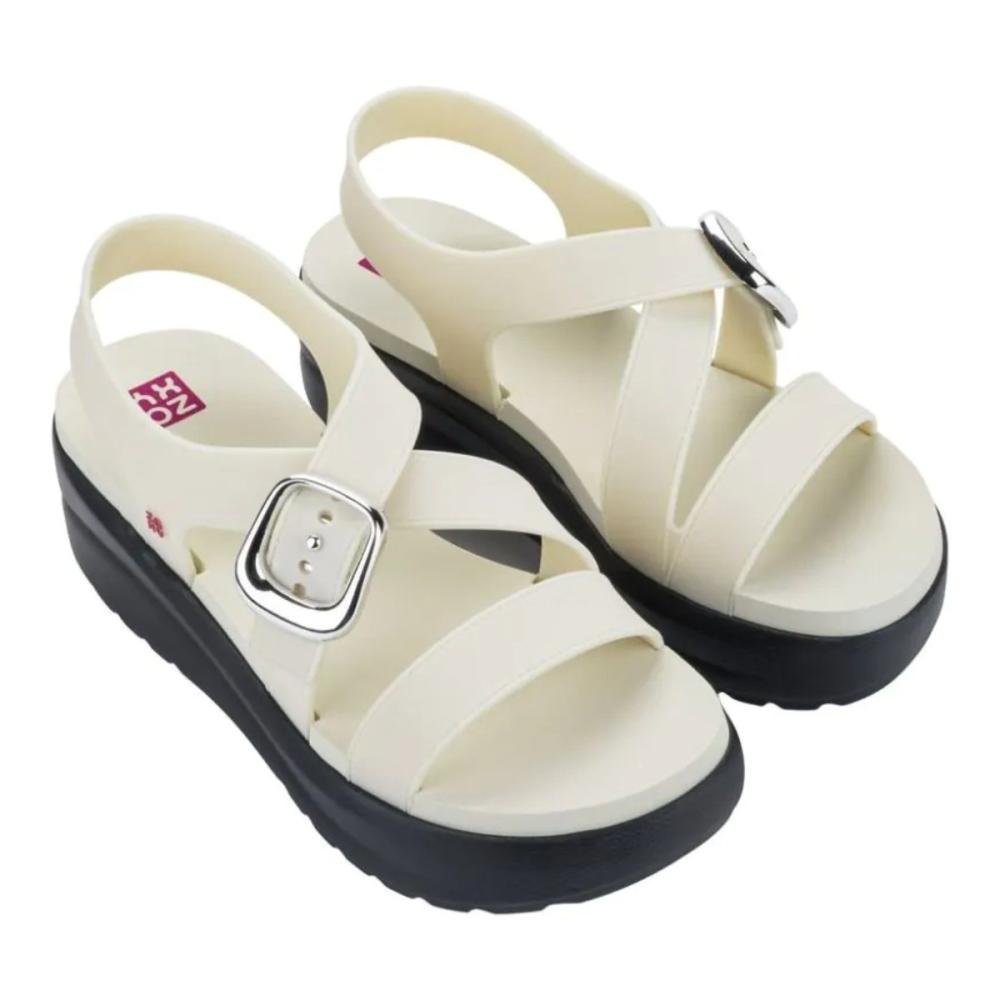 SANDÁLIA ZAXY FLOW UP 19261 Off White/Preto 2