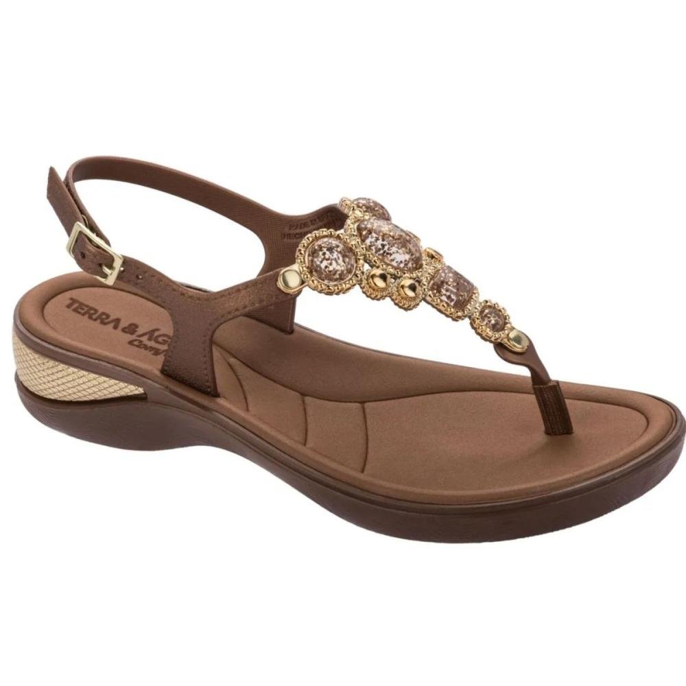 SANDÁLIA TERRA E ÁGUA ANABELA COMFORT 489804 Bronze 1