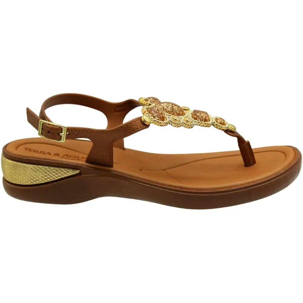 SANDÁLIA TERRA E ÁGUA ANABELA COMFORT 489804 Bronze 3