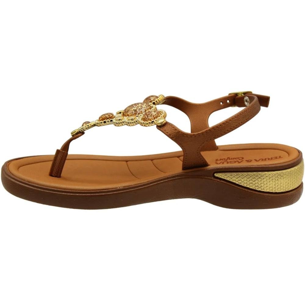 SANDÁLIA TERRA E ÁGUA ANABELA COMFORT 489804 Bronze 6