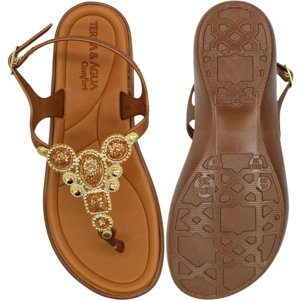 SANDÁLIA TERRA E ÁGUA ANABELA COMFORT 489804 Bronze 4