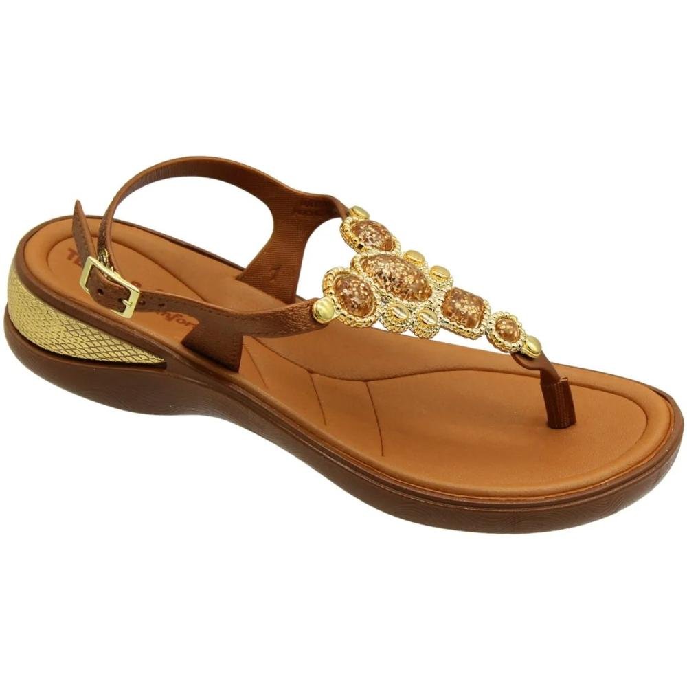 SANDÁLIA TERRA E ÁGUA ANABELA COMFORT 489804 Bronze 5