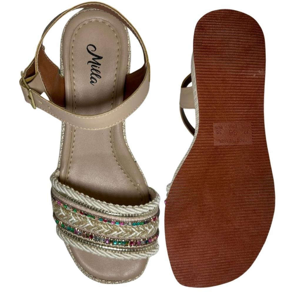 SANDÁLIA PLATAFORMA MILLA 2161 Bege 2