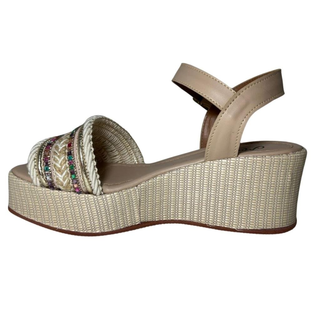 SANDÁLIA PLATAFORMA MILLA 2161 Bege 4