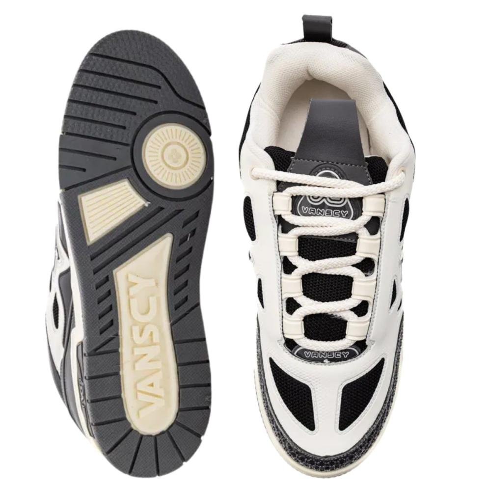 TÊNIS VANSCY SKATE ORION FEMININO V3825 Off White/Preto 2