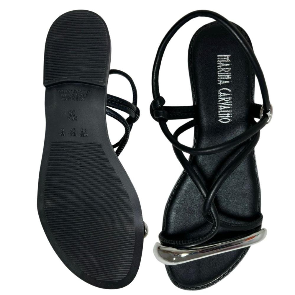 RASTEIRA MARINA CARVALHO F1739 Preto/Prata 2