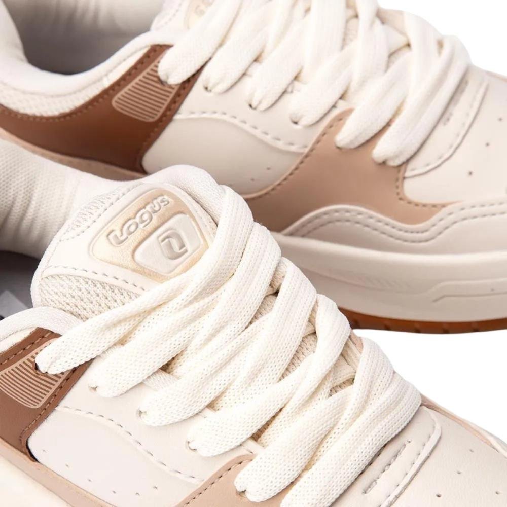 TÊNIS LOGUS CASUAL FLATFORM FEMININO 22770 Off White 5