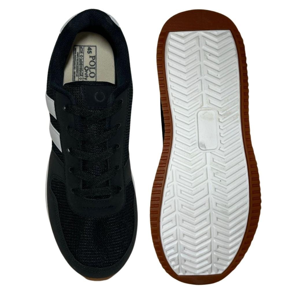 TÊNIS ONITY CASUAL MASCULINO L152 (TAMANHOS ESPECIAIS) Preto/Branco 2