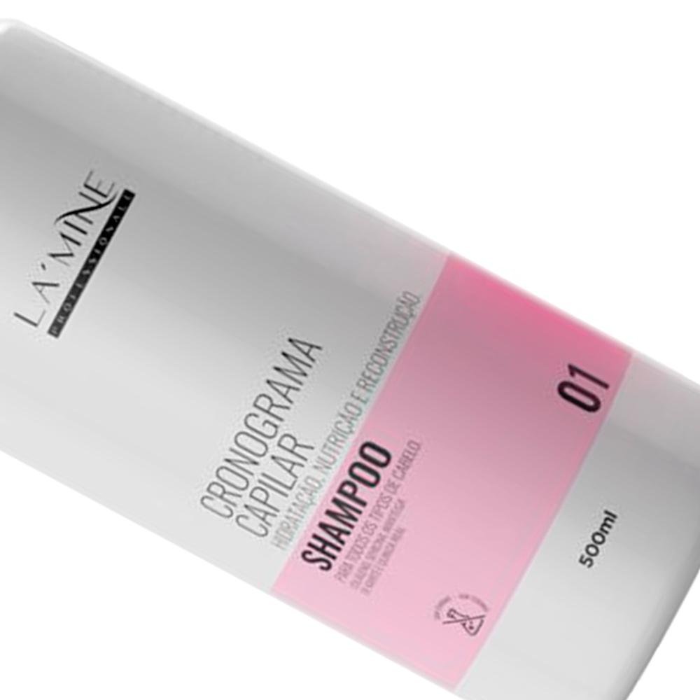 Lamine - Cronograma Capilar - Shampoo + Condicionador 500ml ÚNICO 4