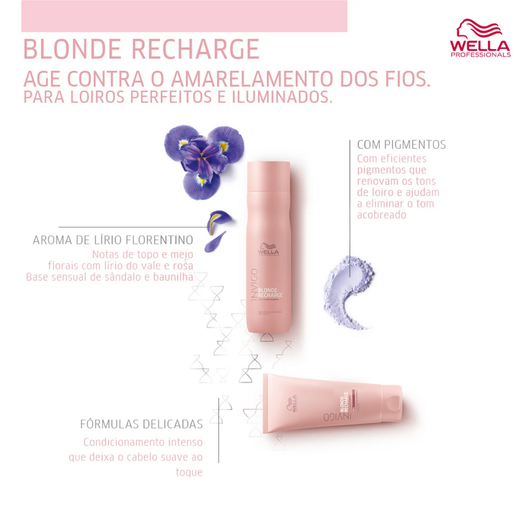 Wella Invigo Blonde Recharge Shampoo Matizador 250ml 250ml 4
