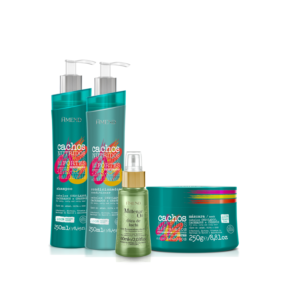 Amend Cachos Completo + Millenar Oil Inchi Óleo 60ml ÚNICO 1