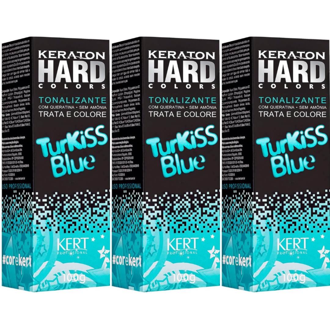 Kit Kert Keraton Hard Color Turkiss Blue 100g - 3 Unidades 300g 1